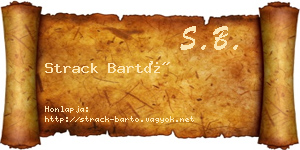 Strack Bartó névjegykártya